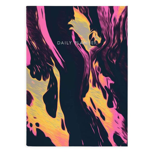 Daily Planner Undated Ultra Pink Marble Linen