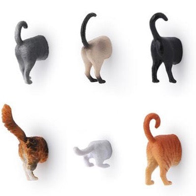 Magnets shaped like Cat Butts in multicolours