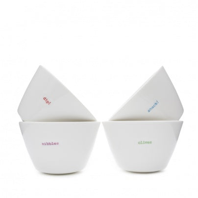 White Porcelain Snack Bowls Keith Brymer Jones: Olives Nibbles Dip! Snack!