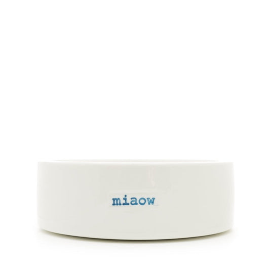 Porcelain Cat Bowl 'Miaow' Keith Brymer Jones White