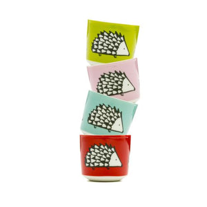 Hedgehog Egg Cup Set of 4 Porcelain Spike by Scion Living