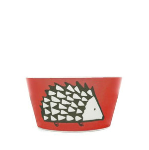 Snack Bowl Hedgehog Red White Porcelain