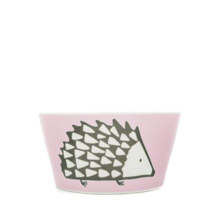 Snack Bowl Hedgehog Baby Pink White Porcelain