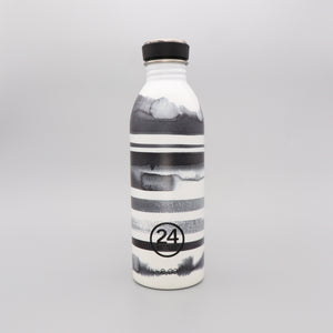 Water Bottle Lightweight 500ml Black and White Stripes