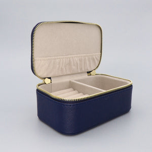 Mini Jewellery Box Faux Leather 'Live as you dream' Navy