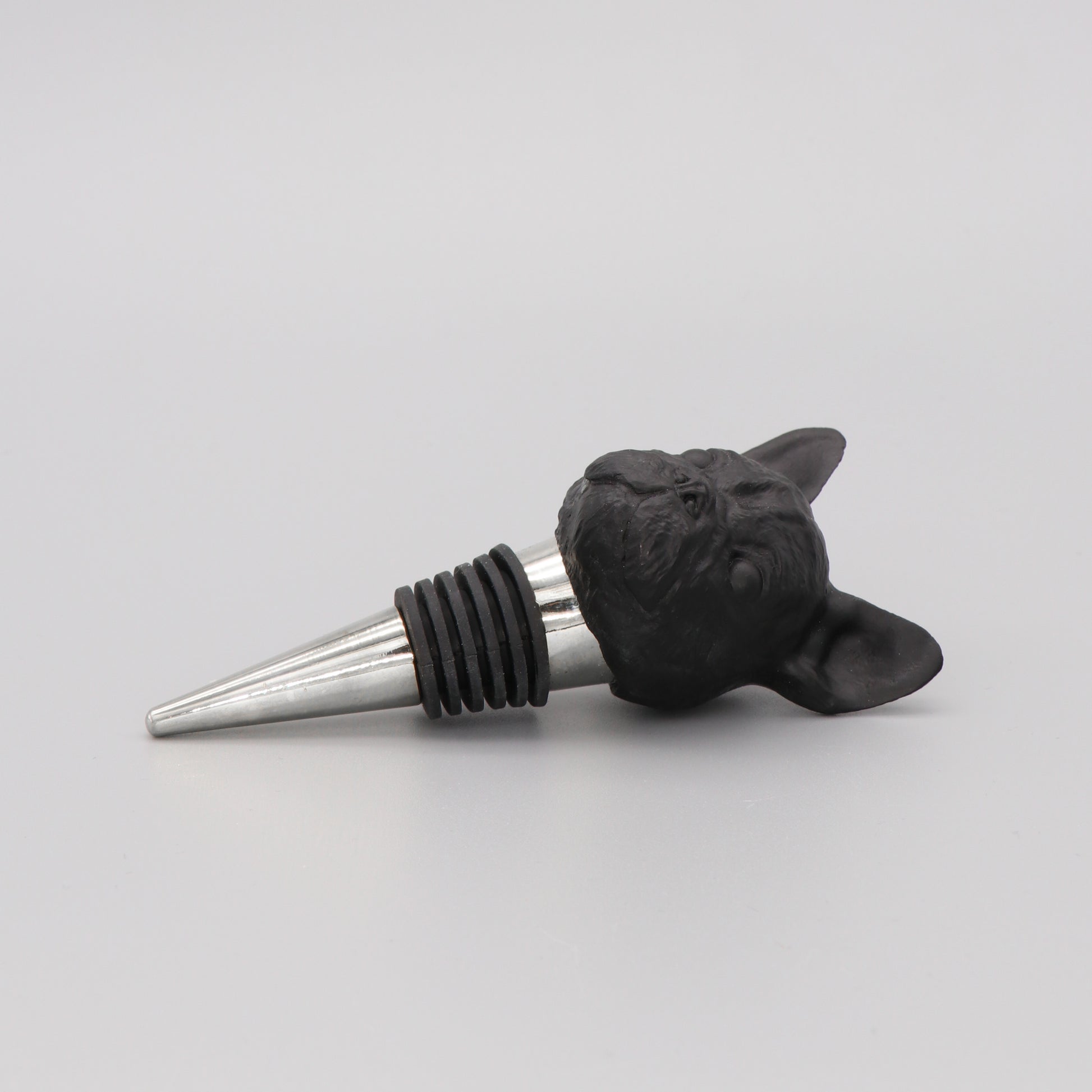 Bottle Stopper Pug 'Wine Canine' Iron and Glory Black