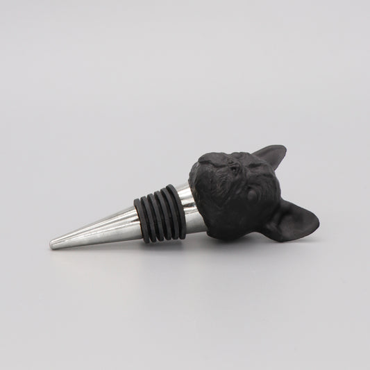 Bottle Stopper Pug 'Wine Canine' Iron and Glory Black