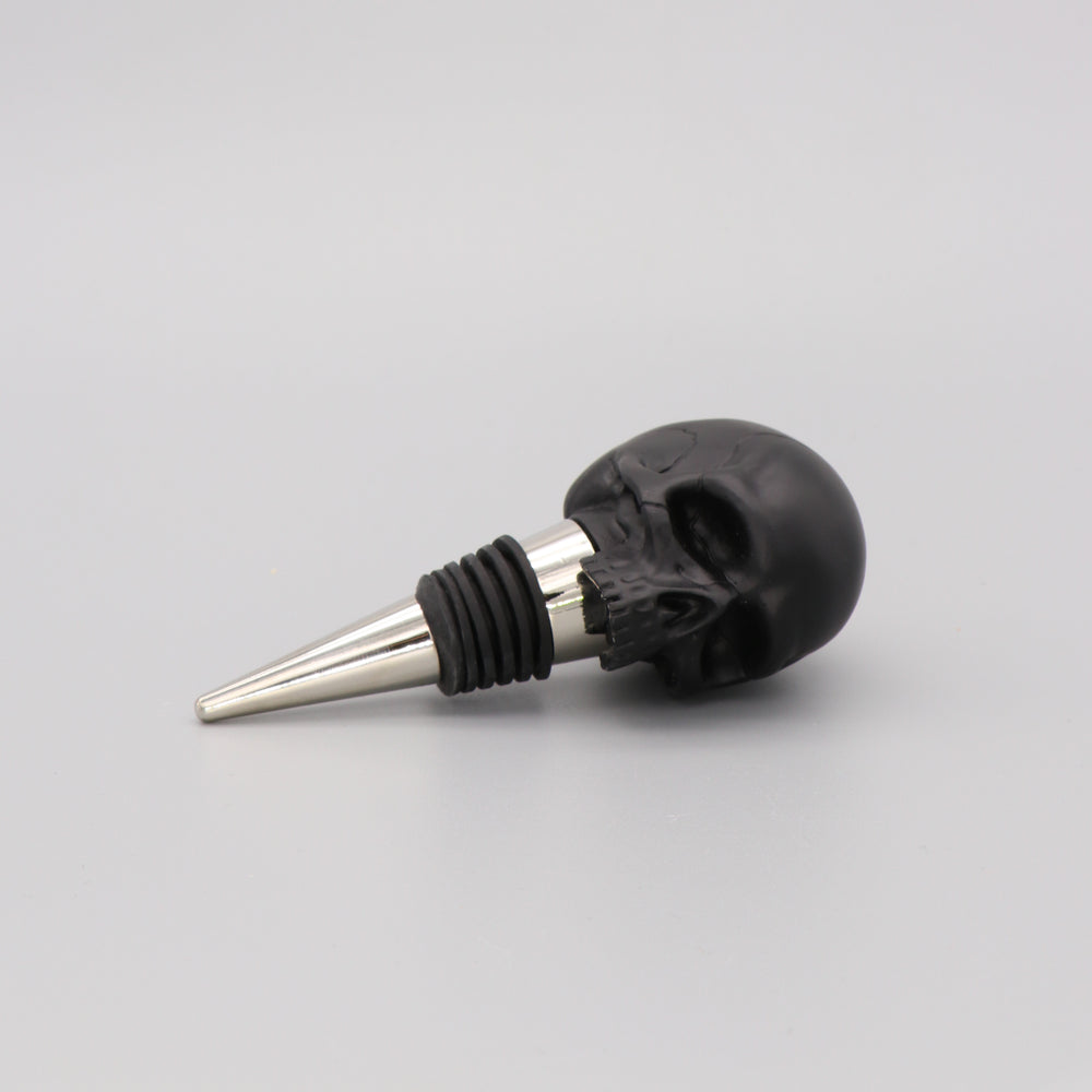 Bottle Stopper Skull 'Death by Wine' Iron and Glory Black