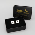 Dice Set of Two 'Let it roll' Iron and Glory Silver