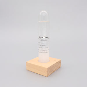 Storm Glass Barometer with Beech Wood Base