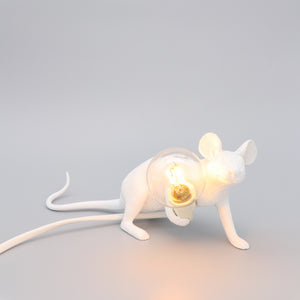 Lamp Mouse Laying Down Seletti in White