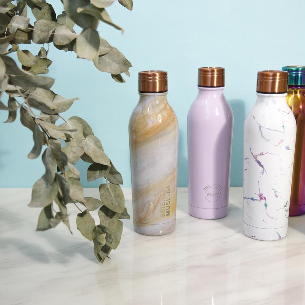 Water Bottle Insulated Double Walled Leak Proof 500ml in Magic Marble Blue and Purple