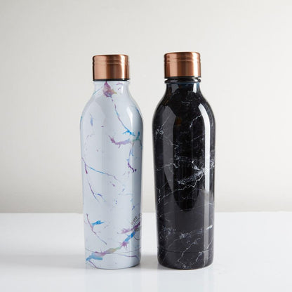 Water Bottle Insulated Double Walled Leak Proof 500ml in Magic Marble Blue and Purple