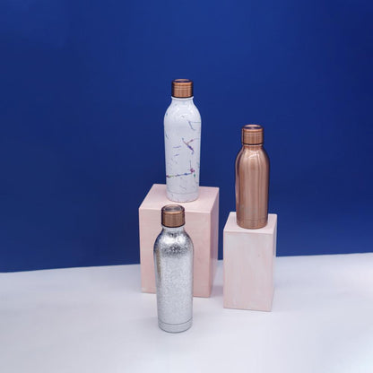 Water Bottle Insulated Double Walled Leak Proof 500ml in Magic Marble Blue and Purple