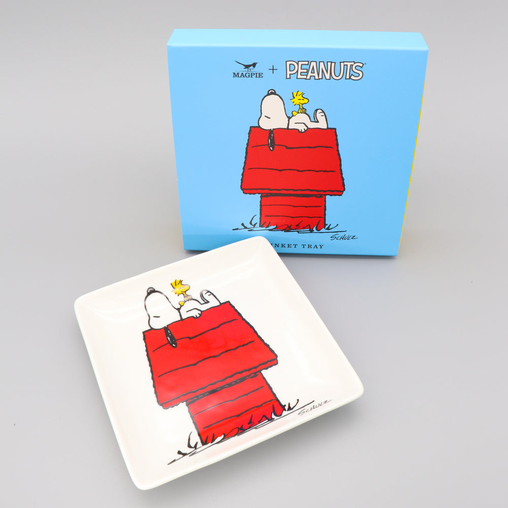 
            
                Load image into Gallery viewer, Snoopy Trinket Tray with Peanuts Comic Cartoon &amp;#39;Home&amp;#39; White
            
        