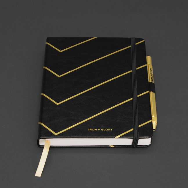 Luxury Notepad with Screwdriver Pen Black Gold 'Make it Happen'