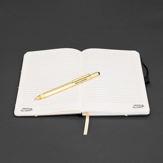 Luxury Notepad with Screwdriver Pen Black Gold 'Make it Happen'