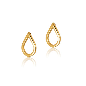 Stud earrings in gift bottle with teardrop design from 18ct gold plate