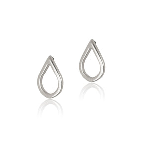 Stud earrings in gift bottle with teardrop design from solid sterling silver