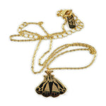 Necklace with a moth pendant in gold by Katy Welsh