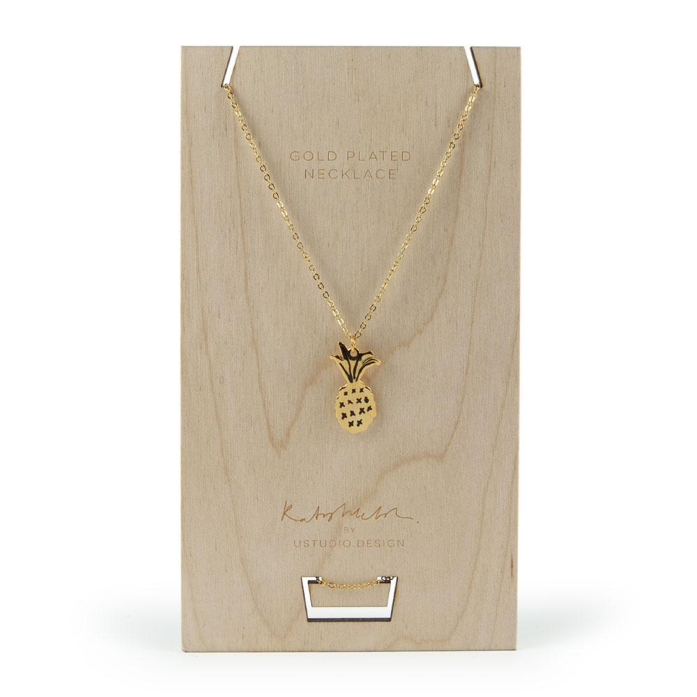 Necklace with Pineapple pendant in gold by Katy Welsh