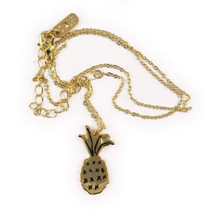 Necklace with Pineapple pendant in gold by Katy Welsh