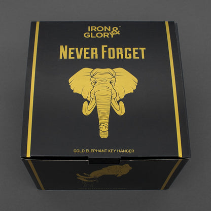 Iron & Glory - Elephant Key Holder For Wall / Key Hanger - Antique Gold Finish