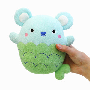 Fish plush toy for children 'Ricesplash' in blue and green