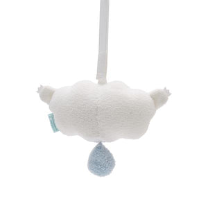 Music mobile plush soft toy for children with cloud 'Ricehush' in white