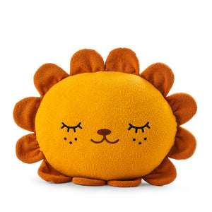 Lion cushion plush soft toy with 'Riceleon' in yellow