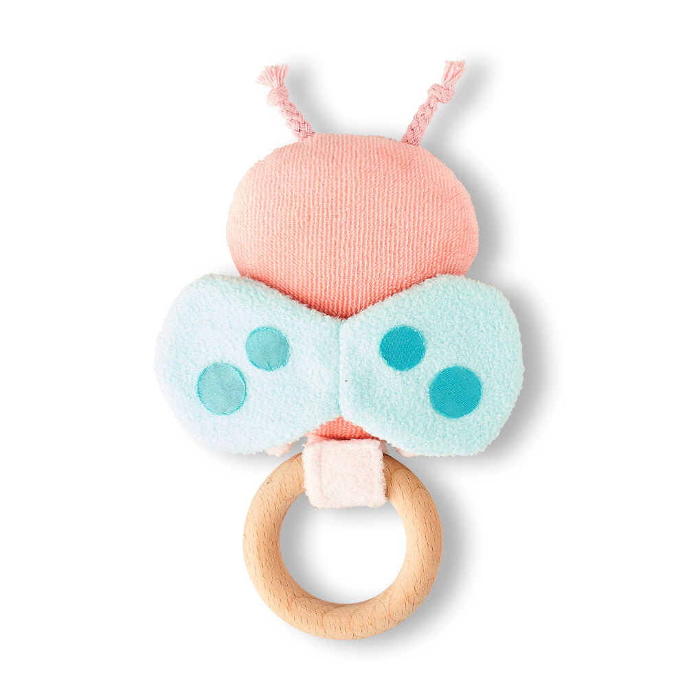 
            
                Load image into Gallery viewer, Rattle for children with butterfly &amp;#39;Ricebutter&amp;#39; in pink
            
        