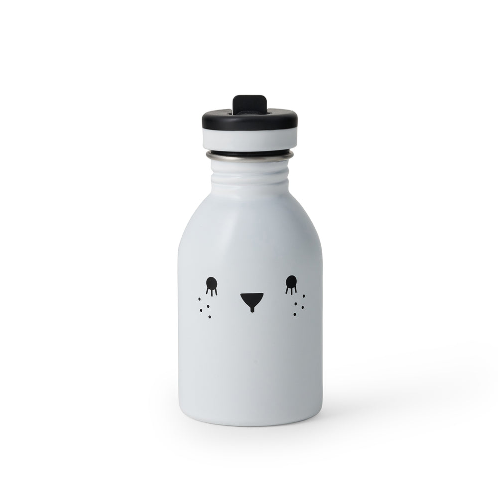 Small water bottle 9oz stainless steel in white