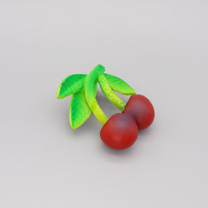 Baby Teether Toy Rubber Cherry Red