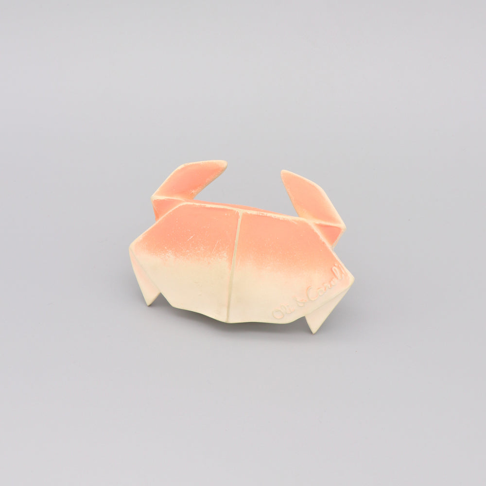 Baby Teether Bath Toy Rubber Crab 'H2Origami' Light Pink