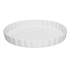Porcelain 32cm Baking Dish Tart Quiche Flan White Arzo