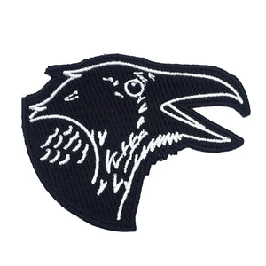 Black raven stitch-on patch