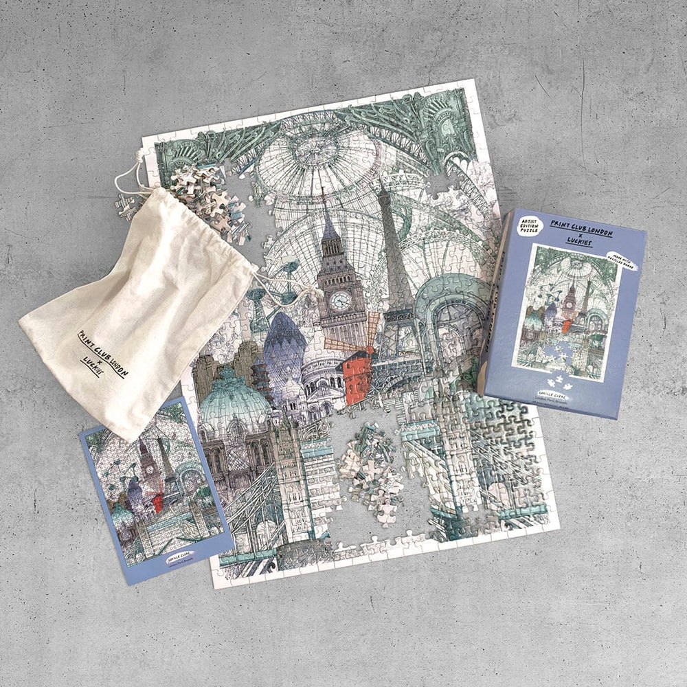 500 Piece Jigsaw Puzzle 'London Paris Brussels' Mindfulness - Print Club London & Luckies