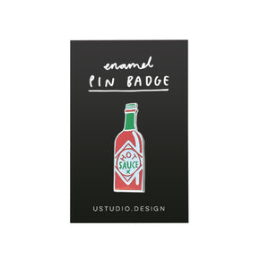 Hot sauce pin badge