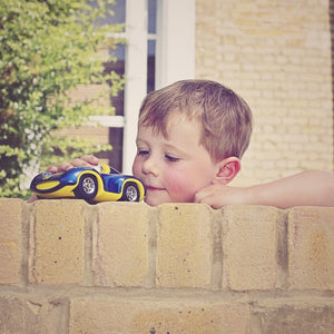 Toy Car Boys in Blue with Yellow Stripes