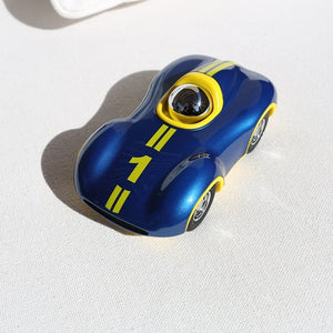 
            
                Load image into Gallery viewer, Toy Car Boys in Blue with Yellow Stripes
            
        