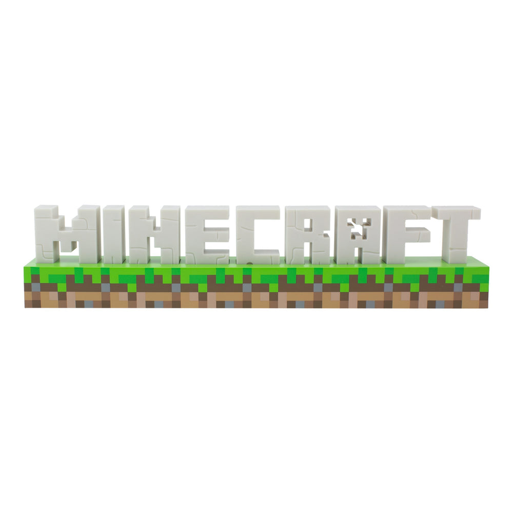 Minecraft Logo Touch Lamp Light White Green USB