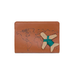 Stitch passport cover in brown