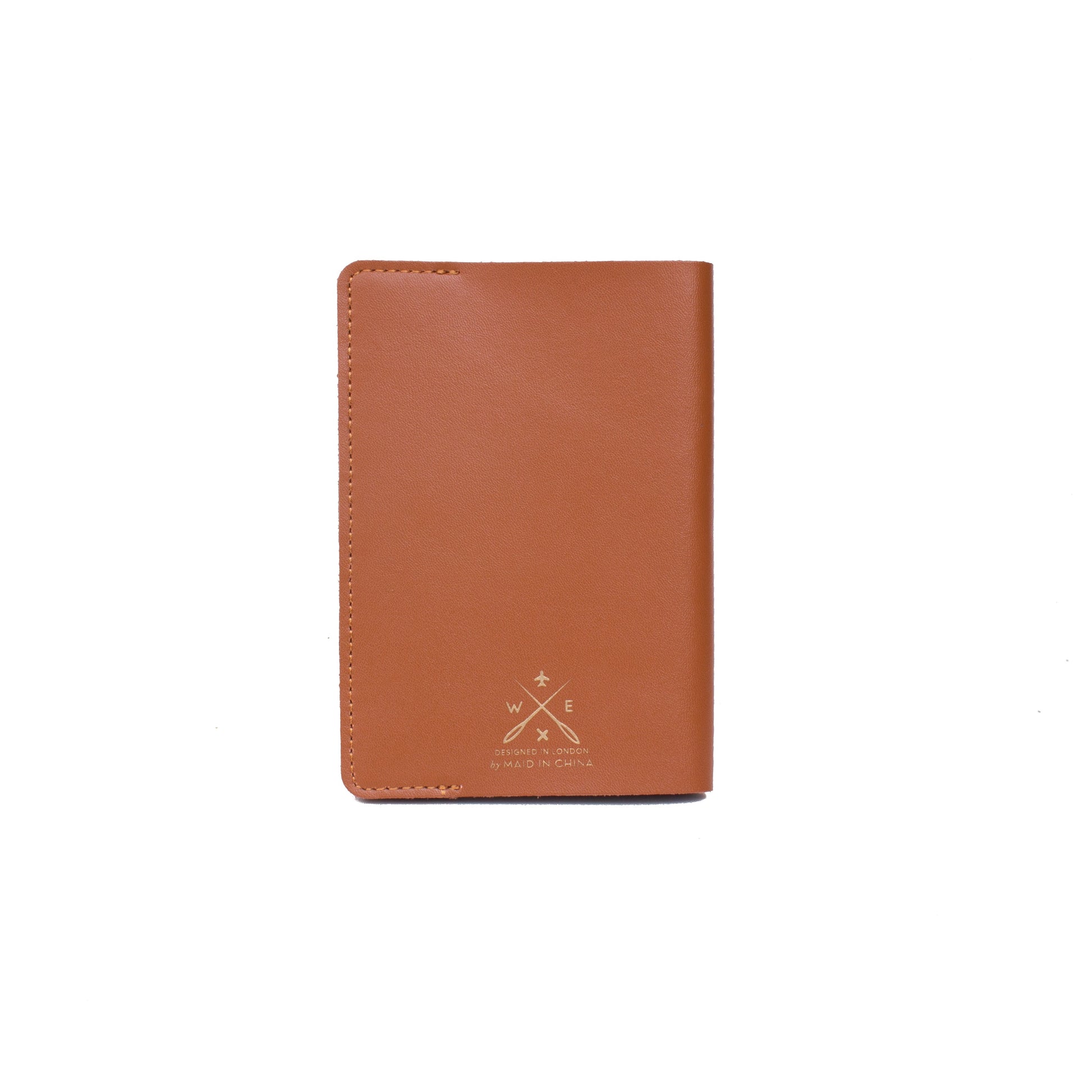 Stitch passport cover in brown
