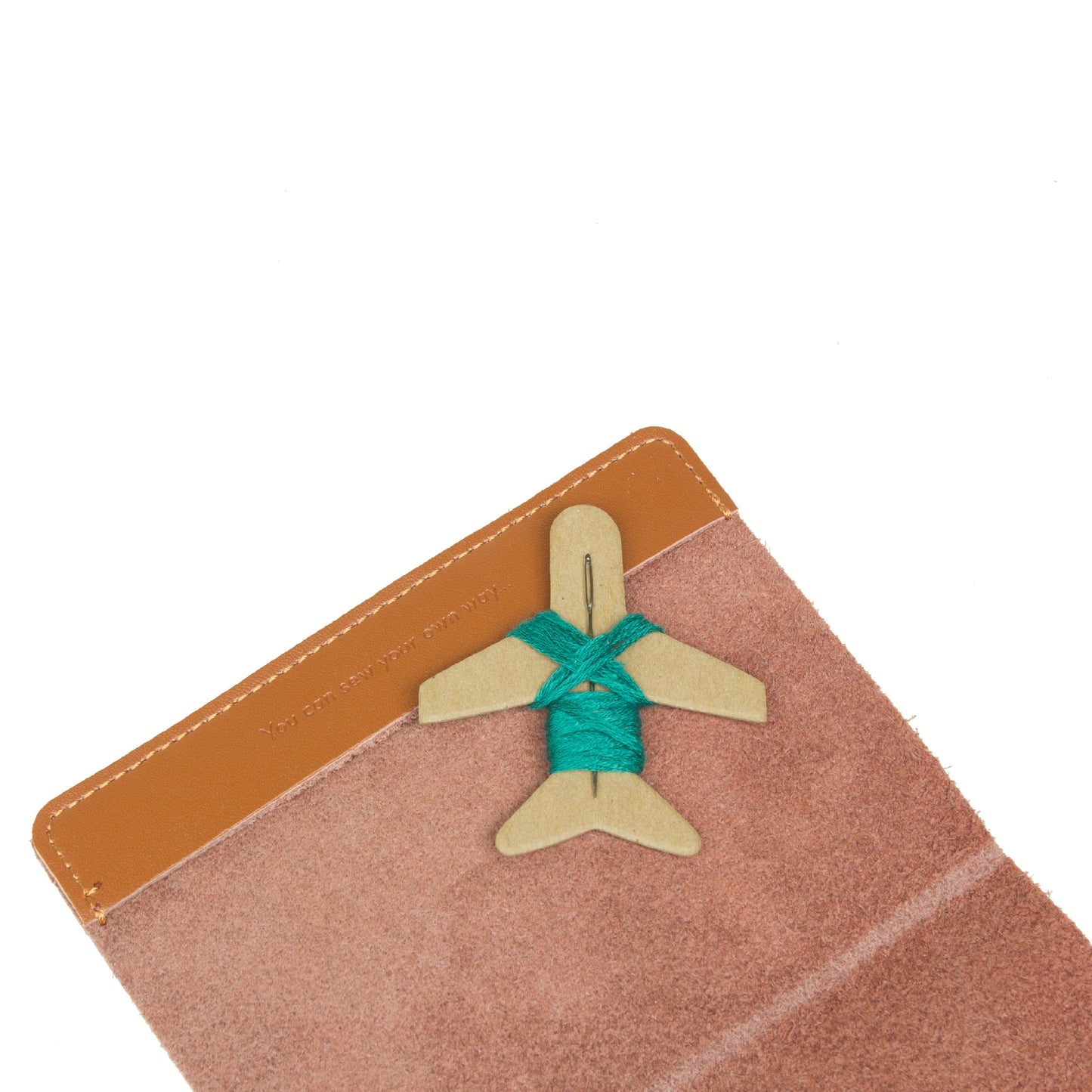 Stitch passport cover in brown