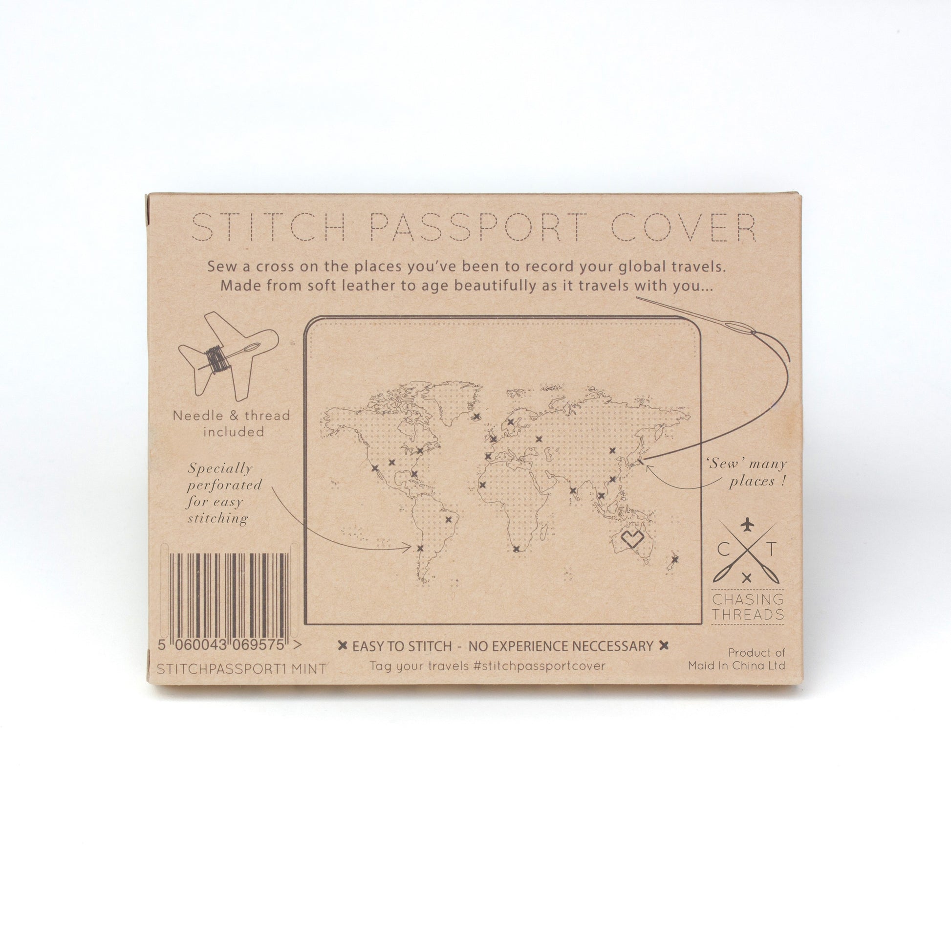 Stitch passport cover in mint