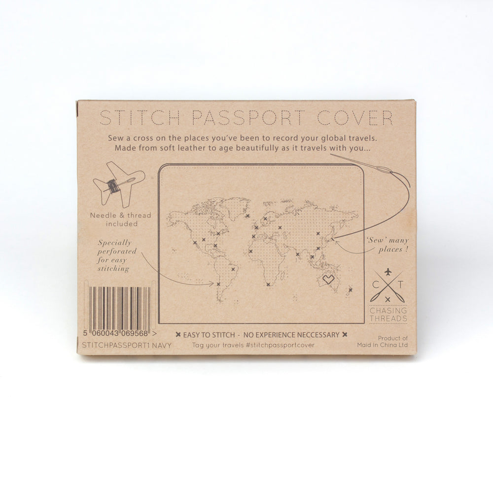 Stitch passport cover in navy