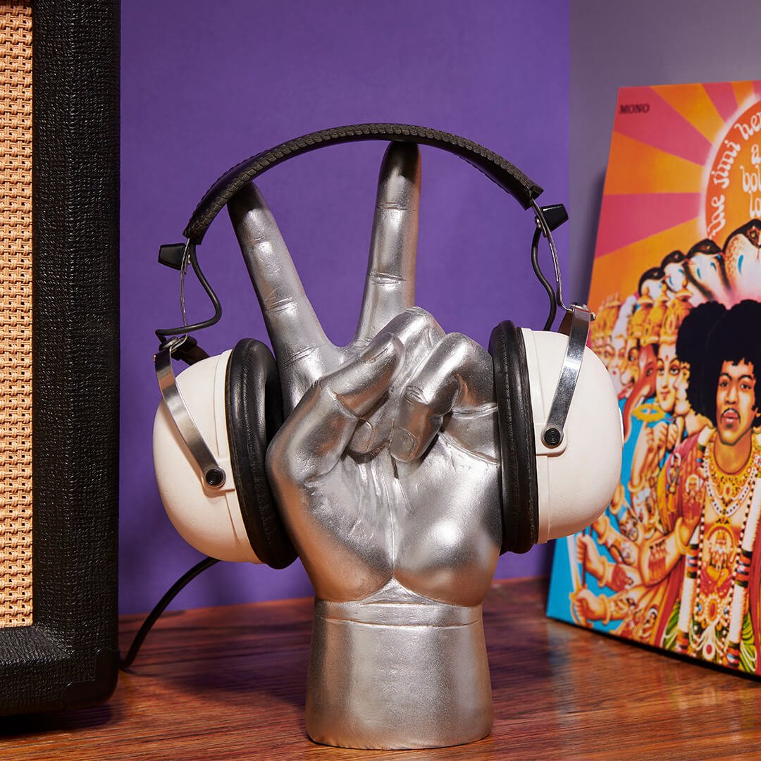 Peace Out Headphone Holder Stand Silver