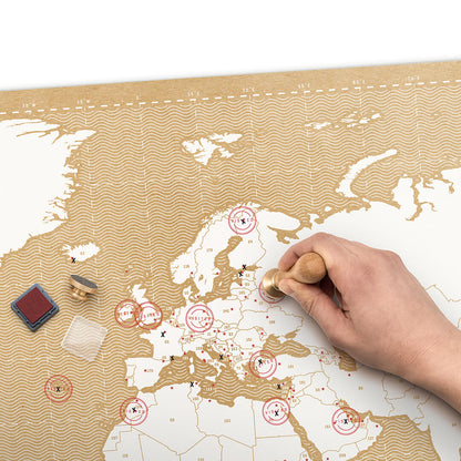 Stamp travel poster map