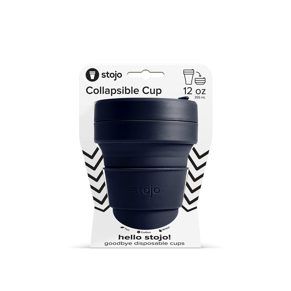 
            
                Load image into Gallery viewer, Stojo collapsible cup travel mug 12oz in navy denim
            
        