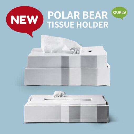 Tissue Box Tissues Holder Polar Bear Iceberg in White